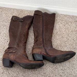Buttery Soft Brown Leather European Heeled Boots